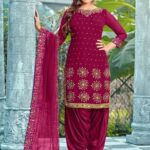Art Silk Punjabi Salwar Suit With Dupatta