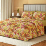 100% Cotton Single Bed Sheet Set (1 Sheet and 1 Pillow Cover) 7316 Lemon