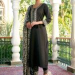 Women Silk Blend Kurta Dupatta Set