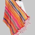 Multicoloured Striped Printed Art Silk Crushed Dupatta