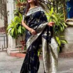 Panzora Women's Banarasi Silk Zari Woven Saree With Unstitched Blouse Piece