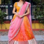 Embroidered Mirror Work Organza Ready to Wear Lehenga & Blouse With Dupatta