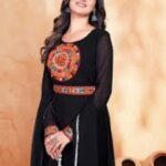 Navratri Garba Black Women Kurta Dupatta